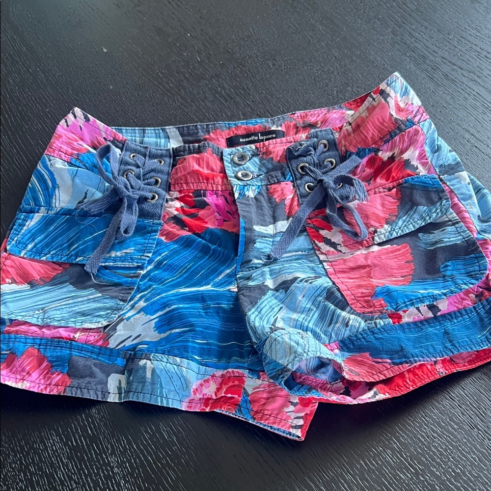 American Eagle Outfitters Blue and Pink Cargo Shorts
